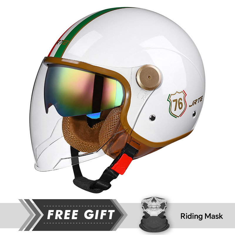 Motorcycle Gear Store - Bright WhiteOpen Face Motorcycle Helmets Men