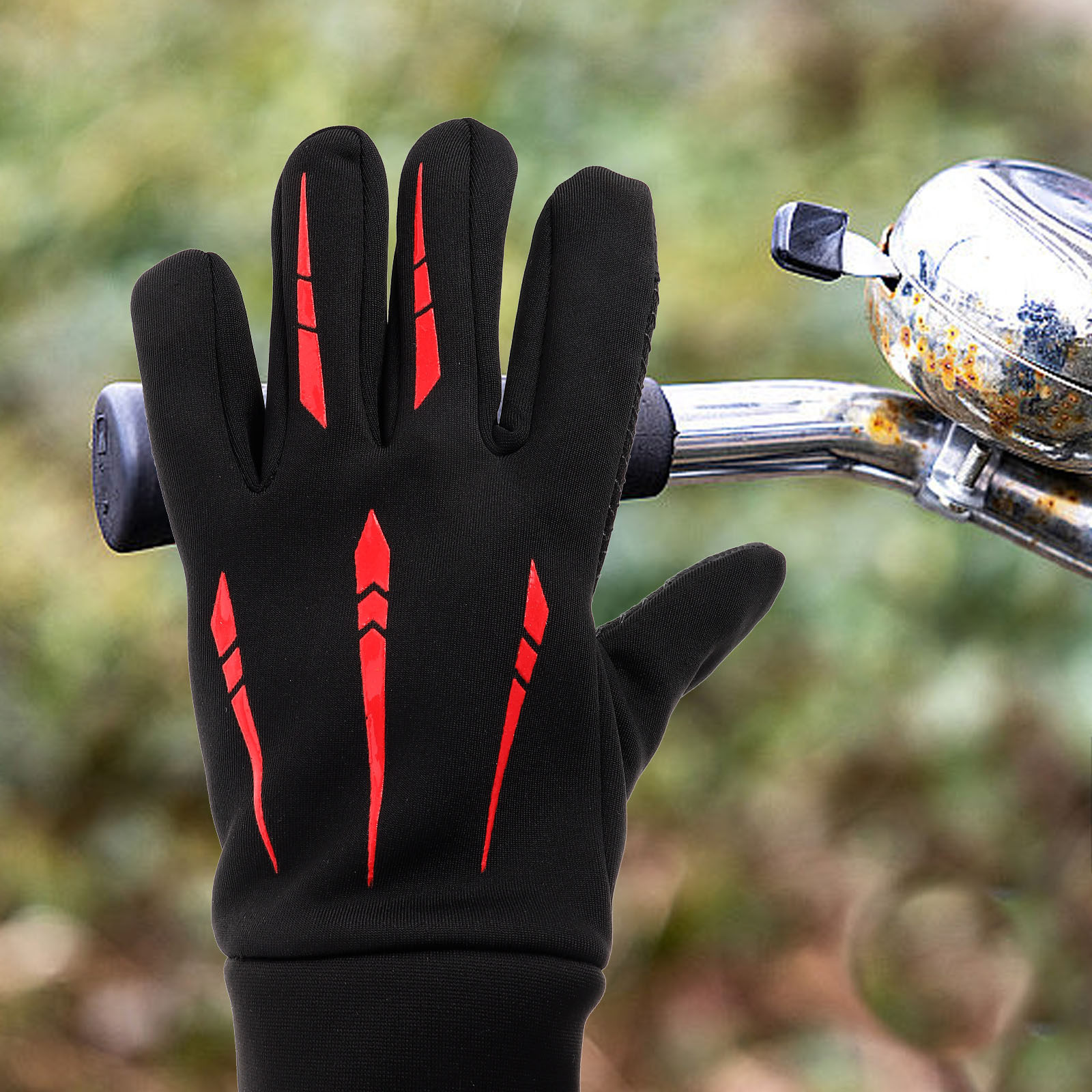 Motorcycle Gear Cycle - Windproof Waterproof Motorcycle Gloves Red Touchscreen