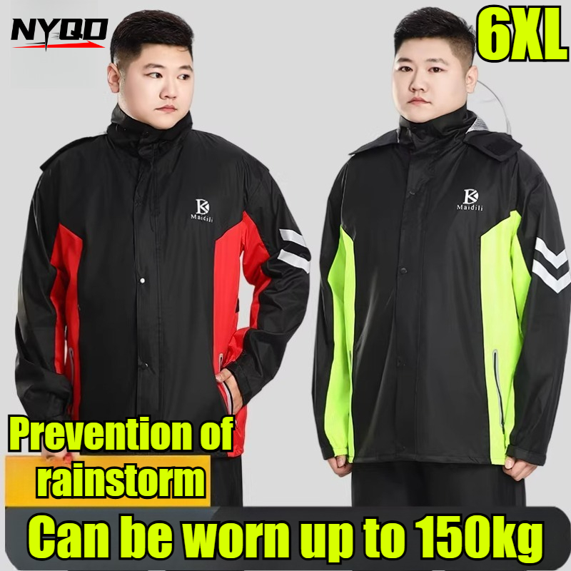 Motorcycle Rain Suit - Unisex 6XL Motorcycle Raincoat Set Waterproof