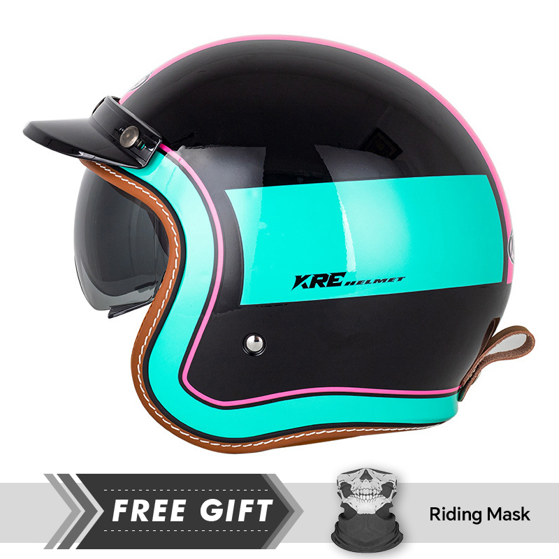 Adult Motorcycle Helmet Vintag - Motorcycle Gear Store のレビューと価格