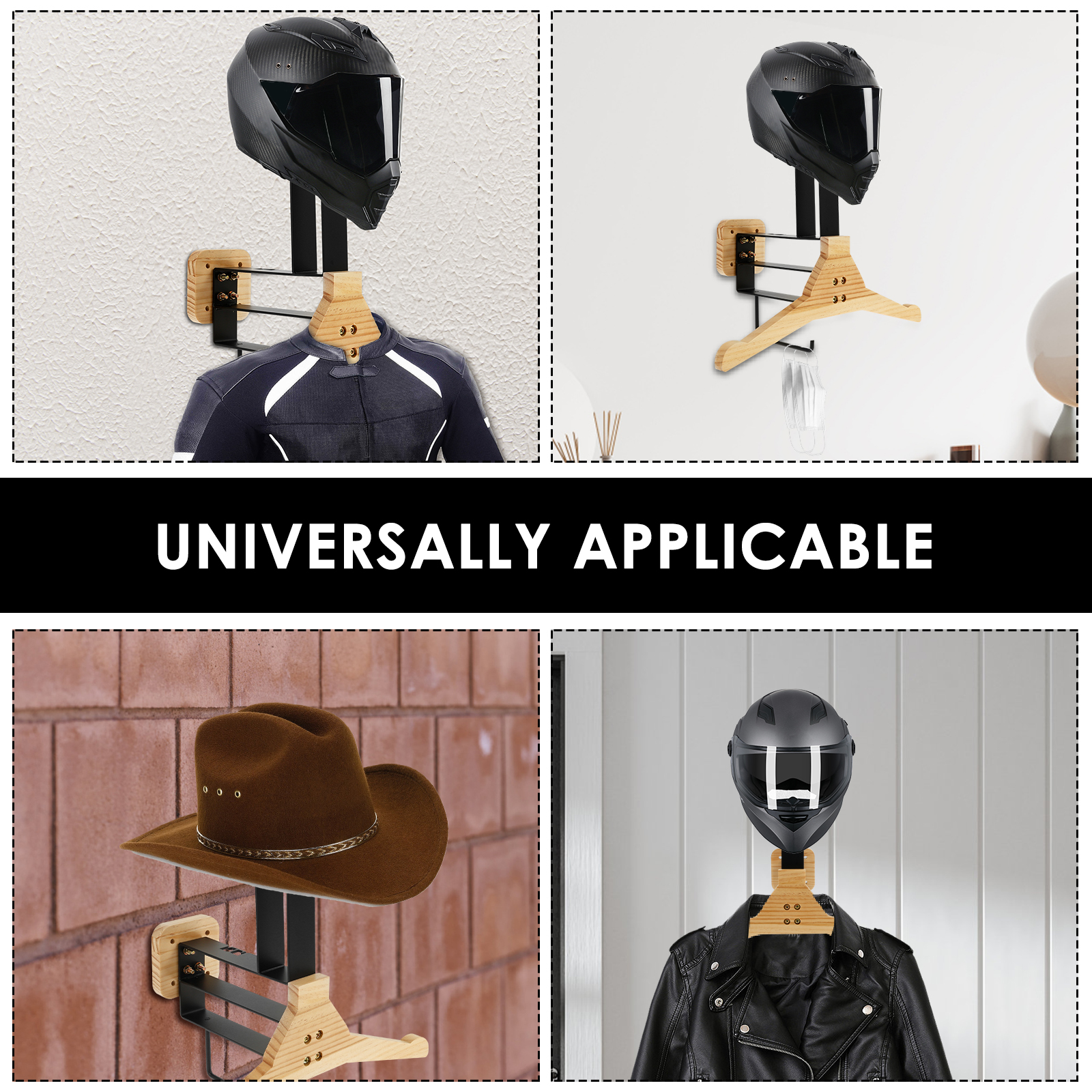 Motorcycle Helmet Rack Wooden  - Motorcycle Gear Hanger のレビューと価格