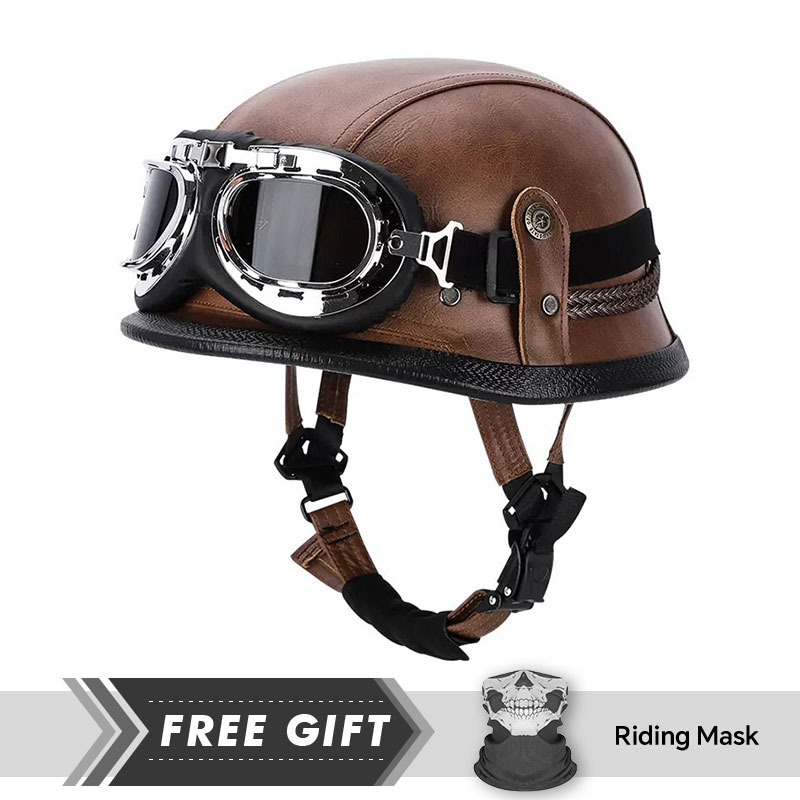 Classic Half Face Helmet Prote - Motorcycle Gear Store のレビューと価格