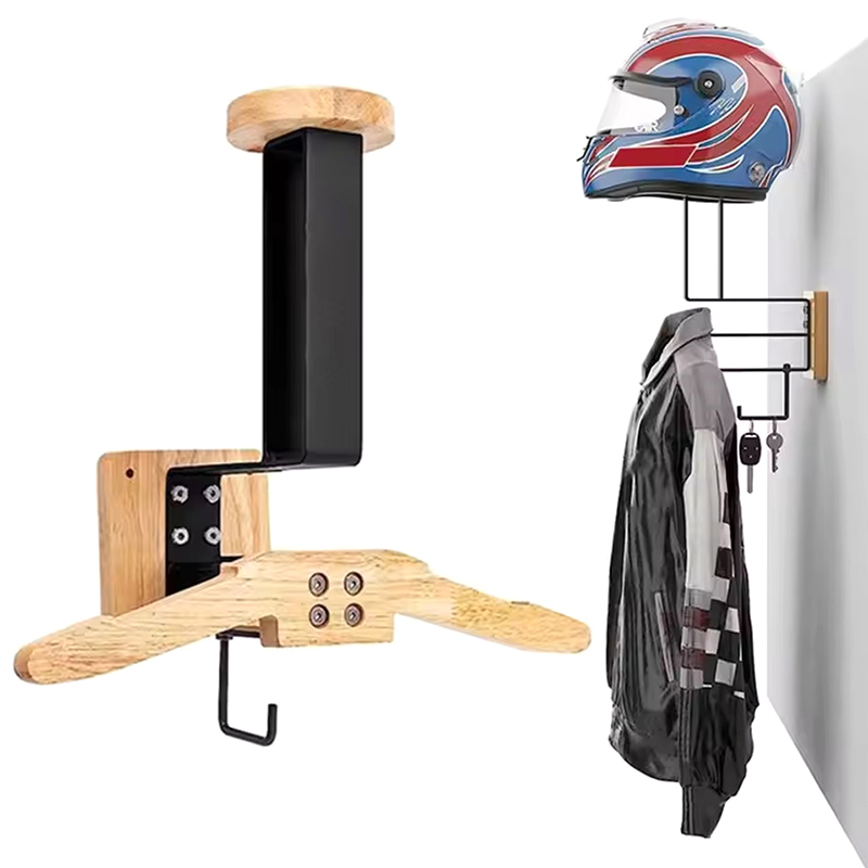 Black Walnut Helmet Holder - 2 - Motorcycle Gear Hanger のレビューと価格