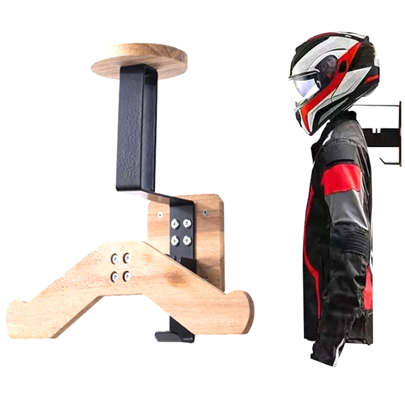 Black Walnut Helmet Holder - 2 - Motorcycle Gear Hanger のレビューと価格