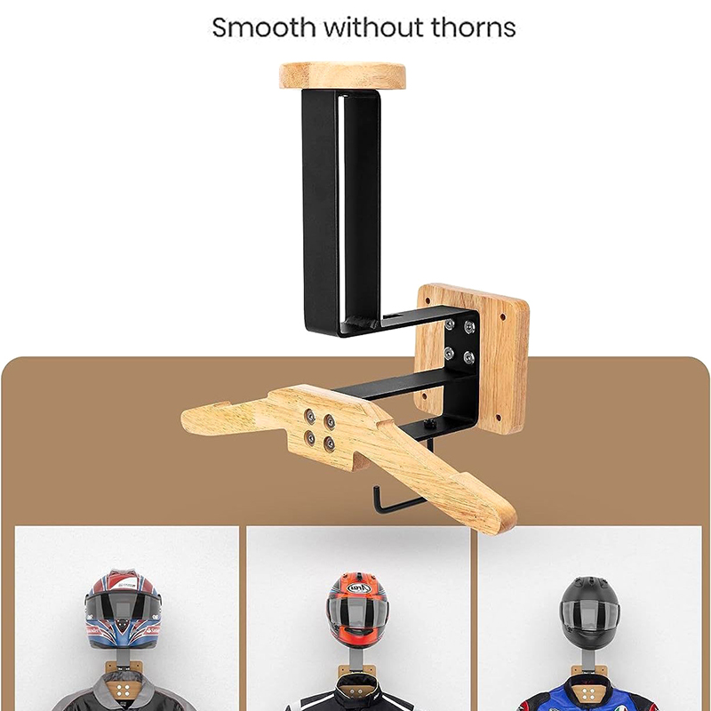 Black Walnut Helmet Holder - 2 - Motorcycle Gear Hanger のレビューと価格