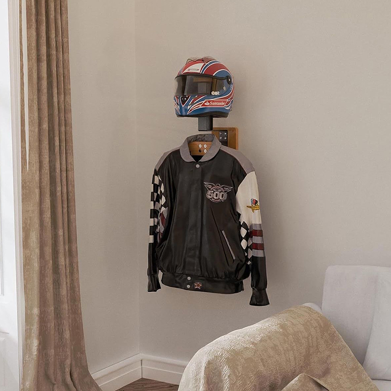 Black Walnut Helmet Holder - 2 - Motorcycle Gear Hanger のレビューと価格