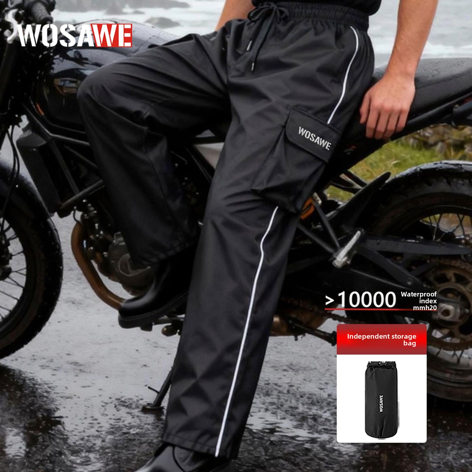 WOSAWE Motorcycle Rain Pants R - Motorcycle Rain Suit のレビューと価格