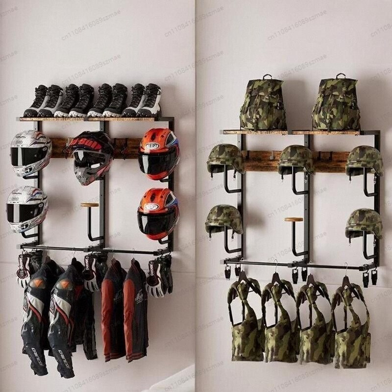 Wall-mounted helmet rack, mult - Motorcycle Gear Hanger のレビューと価格