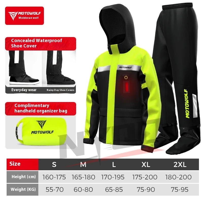 Motowolf Motorcycle Rain Coat  - Motorcycle Rain Suit のレビューと価格