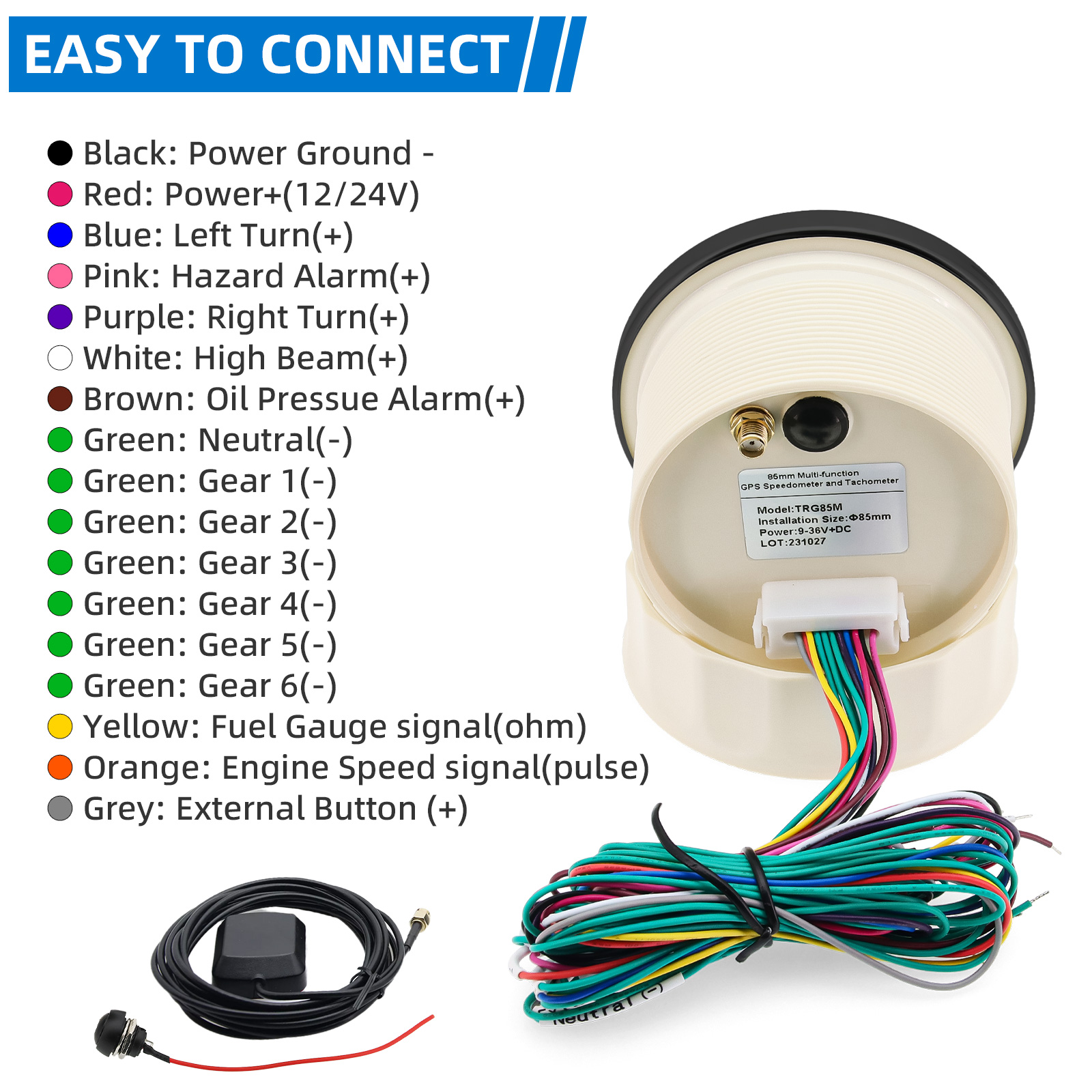 85mm Multifunctional Gaug GPS  - Motorcycle Gear Levels のレビューと価格