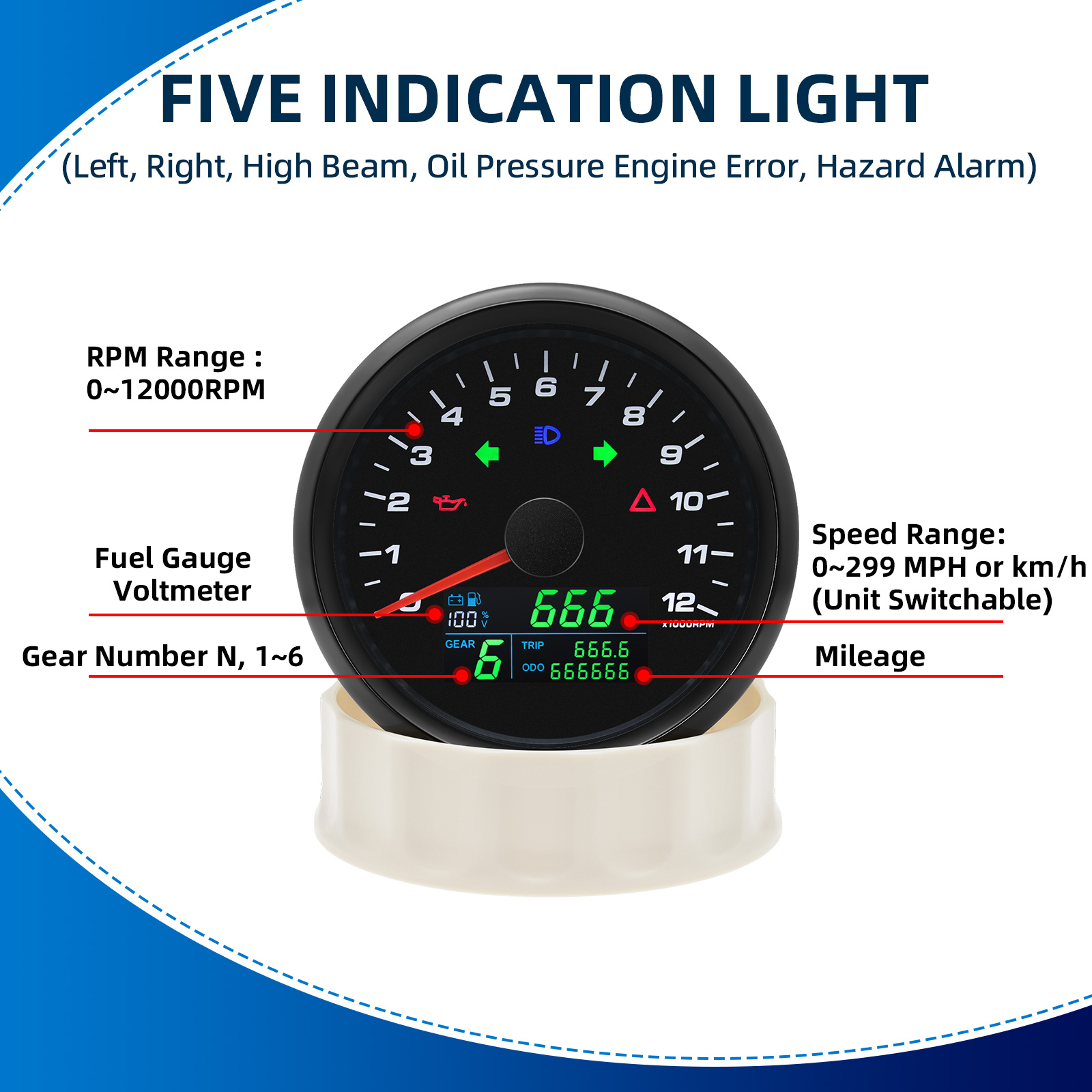 85mm Multifunctional Gaug GPS  - Motorcycle Gear Levels のレビューと価格