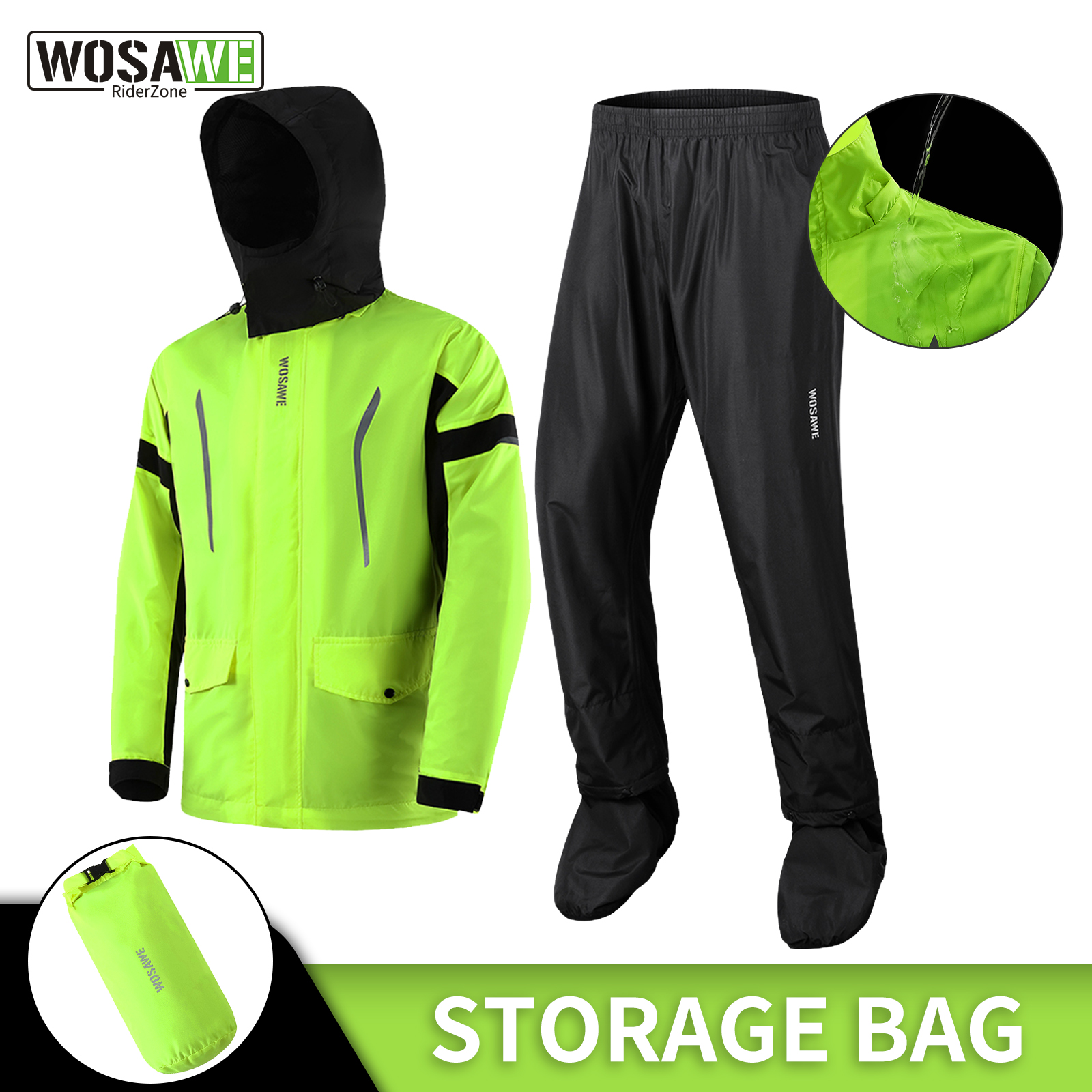 WOSAWE Motorcycle Raincoat Men - Motorcycle Rain Suit のレビューと価格