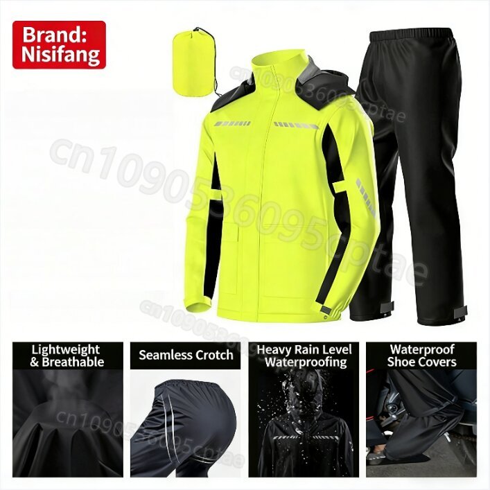 Waterproof Split Motorcycle Ra - Motorcycle Rain Suit のレビューと価格