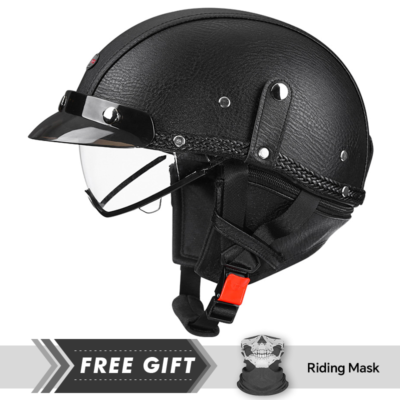Men's Retro Motorcycle Half He - Motorcycle Gear Store のレビューと価格