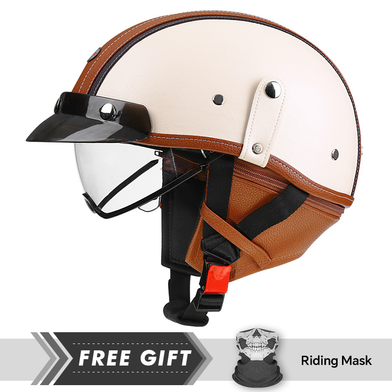 Men's Retro Motorcycle Half He - Motorcycle Gear Store のレビューと価格