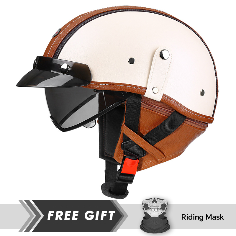 Men's Retro Motorcycle Half He - Motorcycle Gear Store のレビューと価格