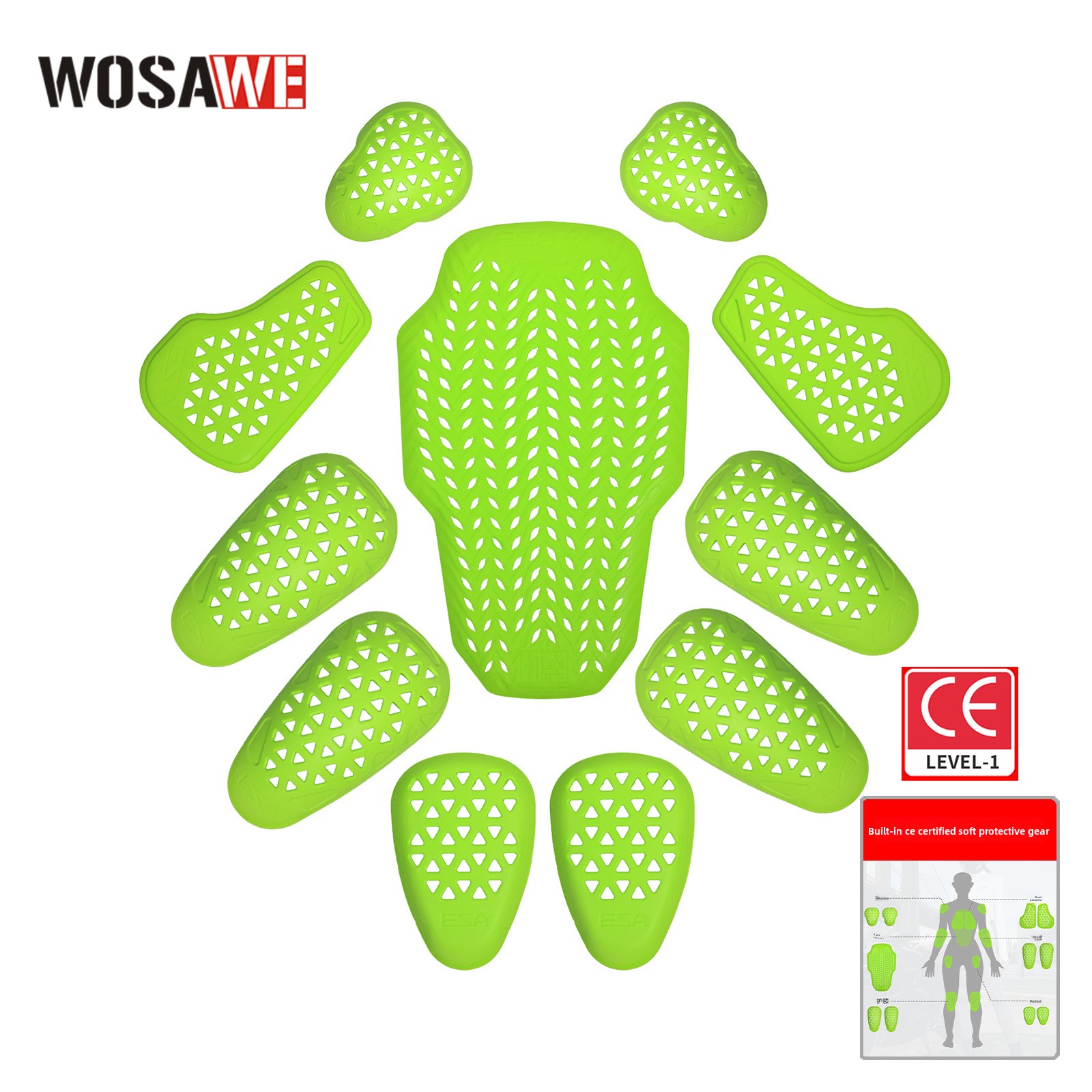 WOSAWE Motorcycle Armor Insert - Motorcycle Gear Levels のレビューと価格