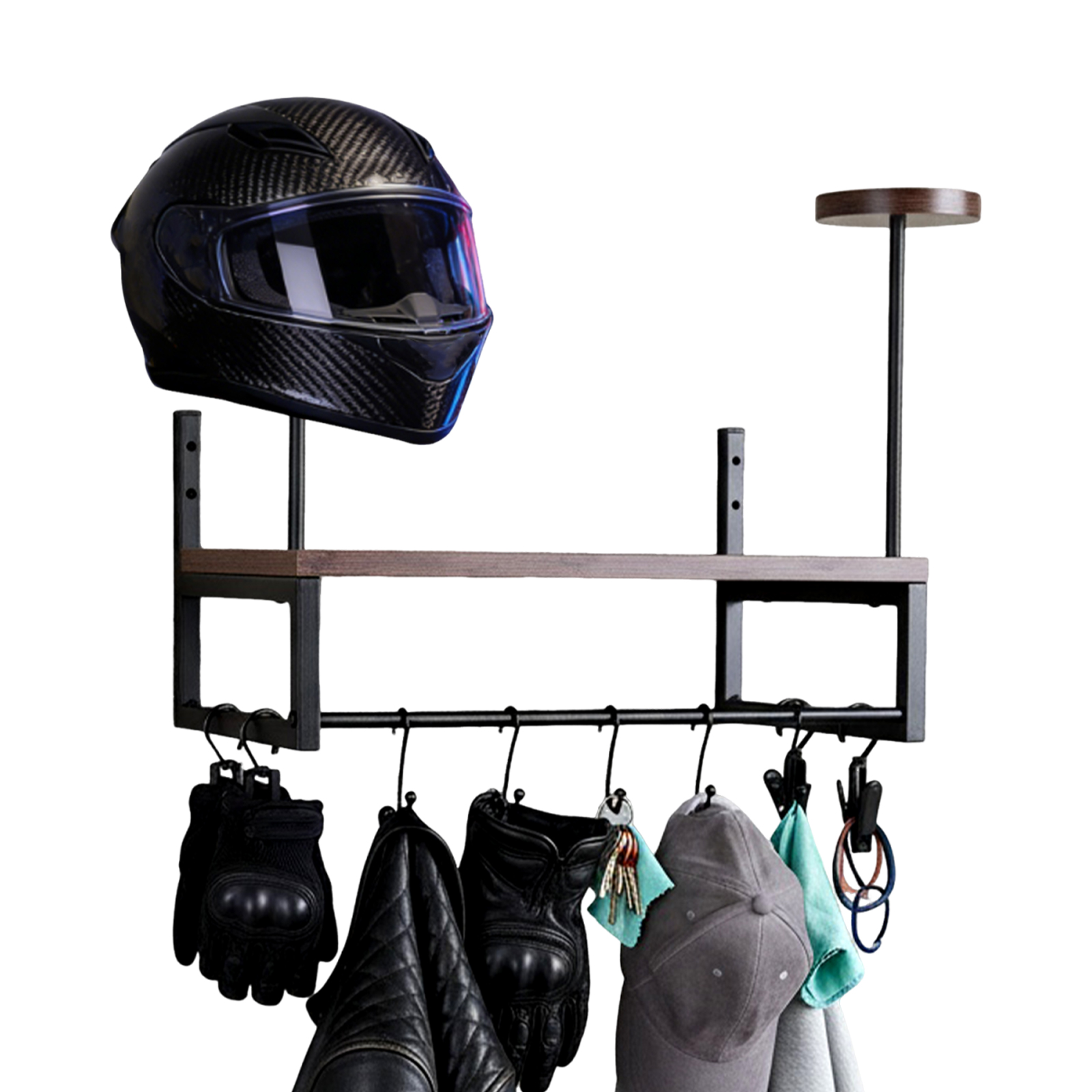 Wooden Motorcycle Helmet Holde - Motorcycle Gear Hanger のレビューと価格